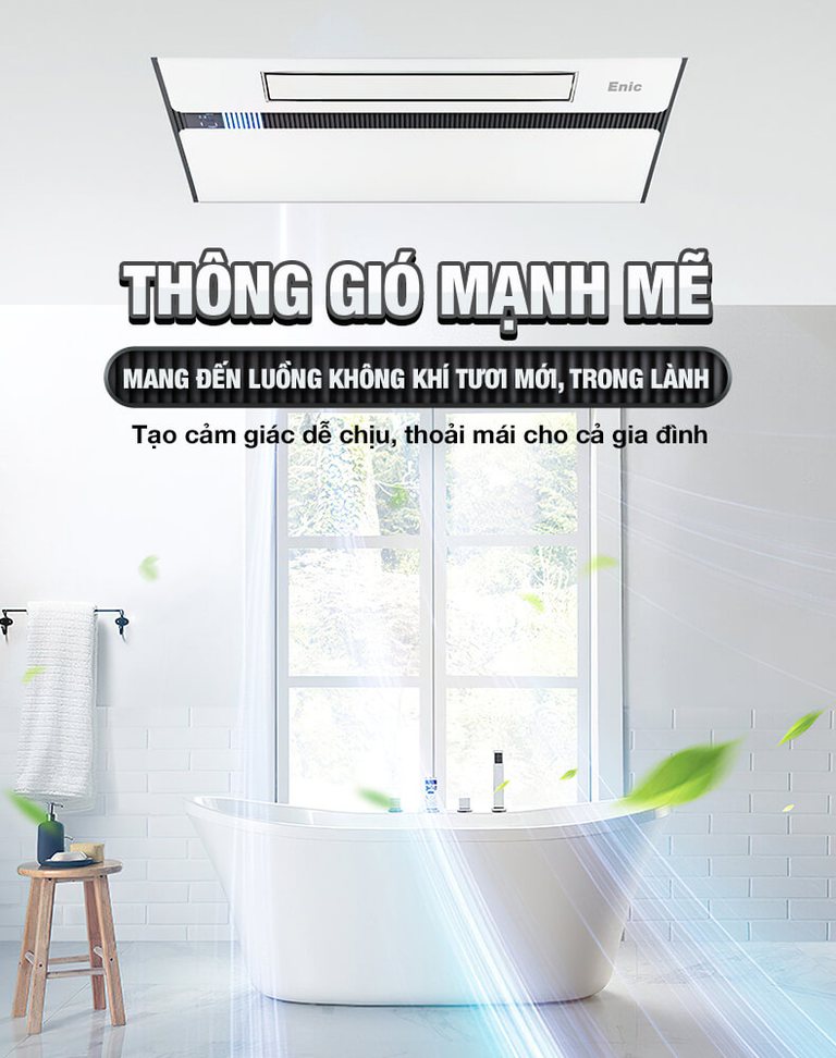ENIC SN thổi luồng khí trong phòng tắm có bồn tắm cạnh cửa sổ
